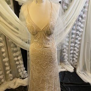 Jump Apparel Beaded Sheath Maxi Gown